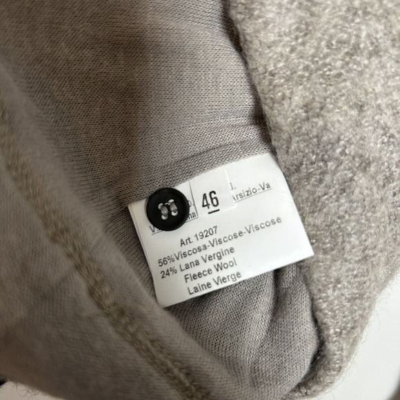 Brebis Noir Italy Collared Virgin Wool Long Sleeve Sweater Gray Womens Size 46 L - Picture 6 of 10